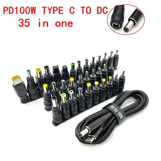 TypeC PD Charging Cable Cord Usb-C DC Power Converter to 34 Plugs Male for Laptop Charger Power.