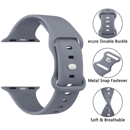 Soft Silicone Band for Apple Watch 8 7 6 5 4 3 SE Bracelet for IWatch Ultra 49mm 45mm 41mm 40mm 44mm 38mm 42mm Watch Smoky purple