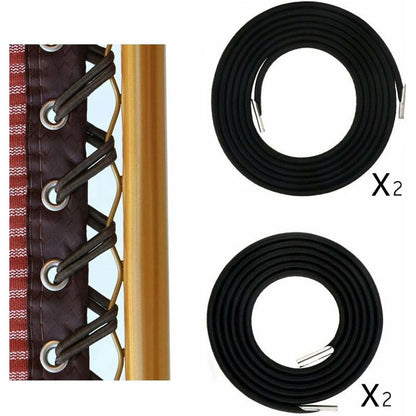 Drawstring, rubber band, folding chair accessories (black export (a set of 2 long and 2 short)),