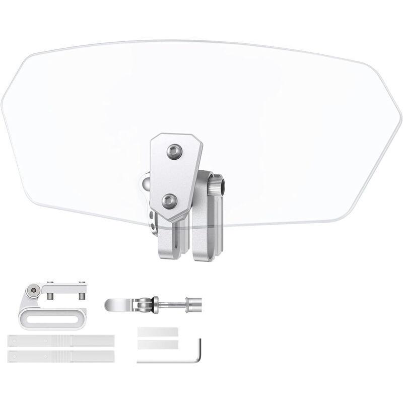 Motorcycle Windshield Adjustable Clip-On Windshield Spoiler Extension Wind Deflector for Motorcycle - Clear.