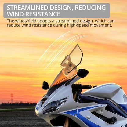 Motorcycle Windshield Adjustable Clip-On Windshield Spoiler Extension Wind Deflector for Motorcycle - Clear.