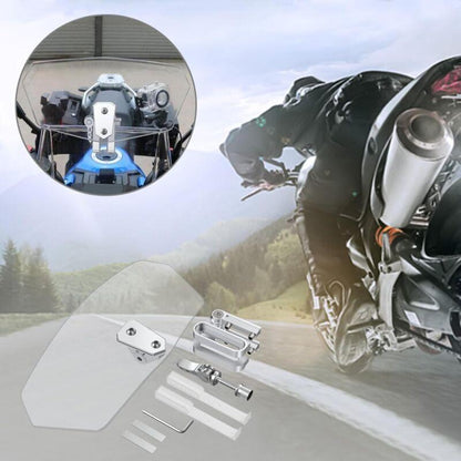 Motorcycle Windshield Adjustable Clip-On Windshield Spoiler Extension Wind Deflector for Motorcycle - Clear.