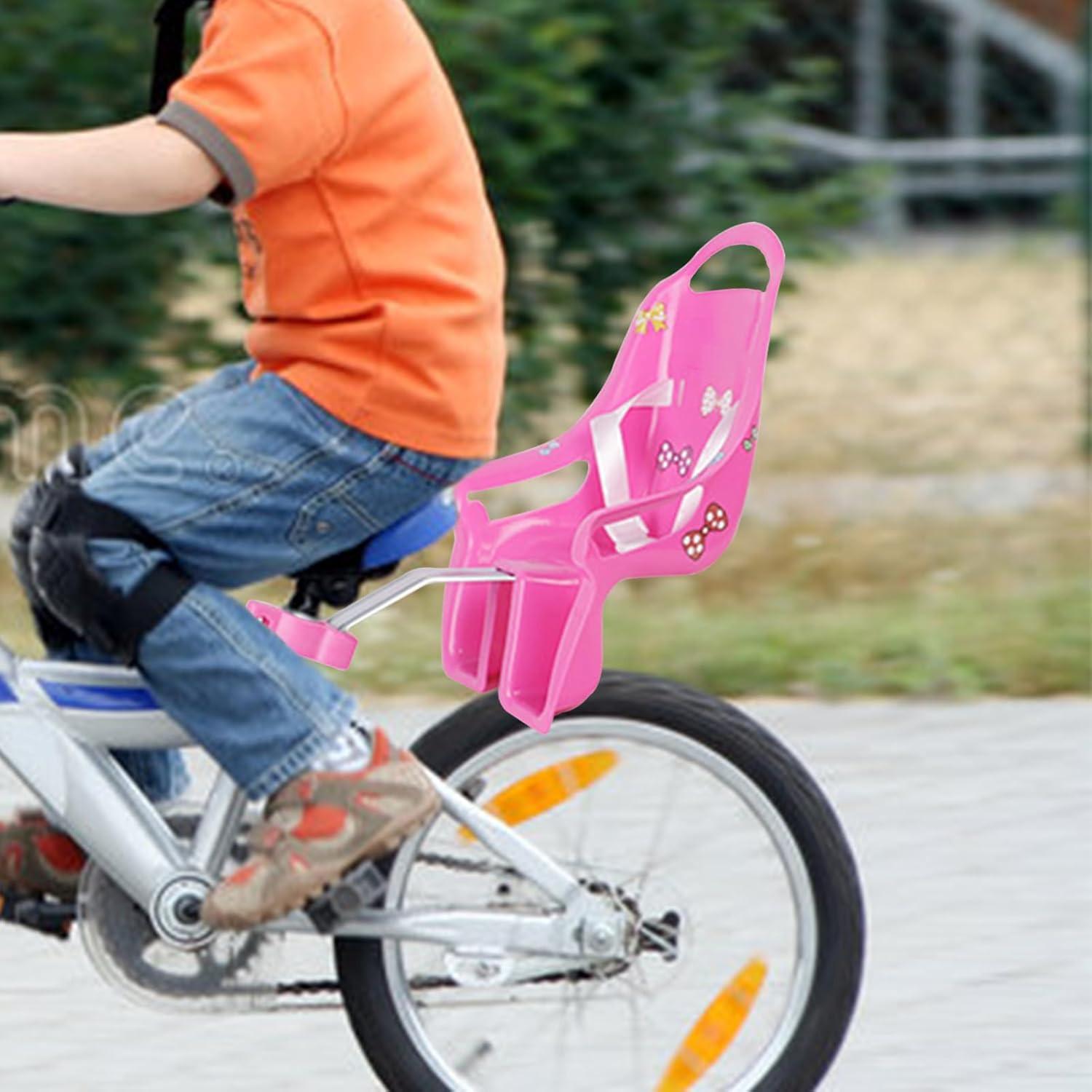 Doll Stroller Seat for Doll, Children's Bicycle Doll Seat with DIY Decals for Decoration PINK.