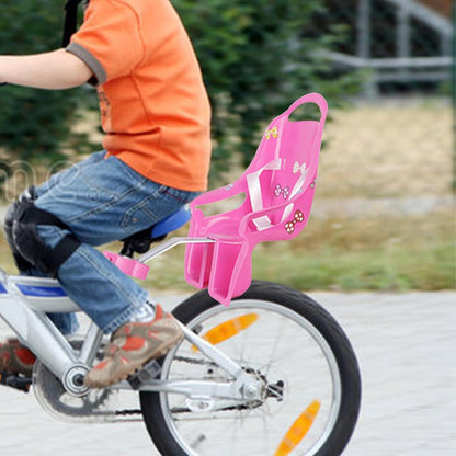 Doll Stroller Seat for Doll, Children's Bicycle Doll Seat with DIY Decals for Decoration PINK.