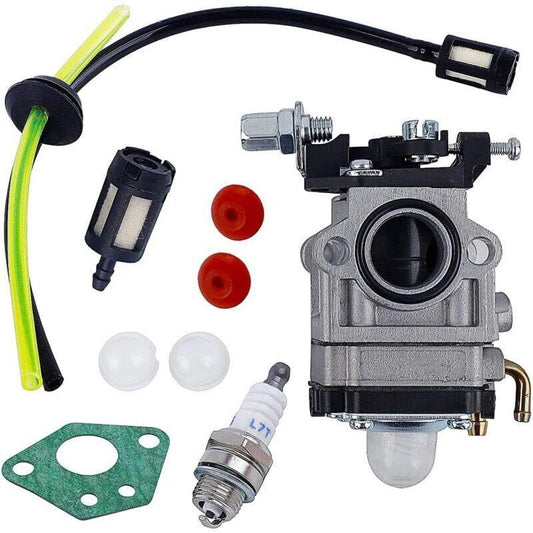 Carburetor Brushcutter 52cc 49cc 43cc Carburetor Carburetor Kit with Gasket, Hose, Spark Plug and Fuel Filter, by DEBUNS.