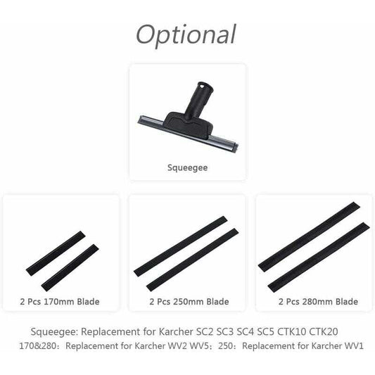 2pcs 280mm Window Washer Replacement Blades Window Cleaning Blade Rubber Scraper Accessories Refill Replacement for Karcher WV2 WV5.