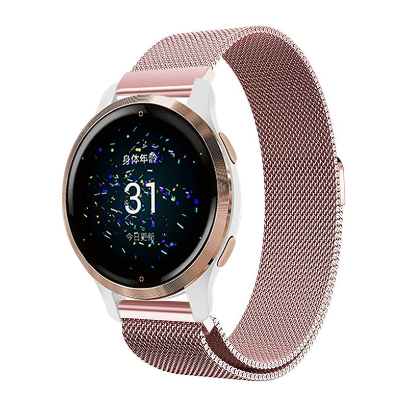 Stainless Steel Milanese Magnetic Bracelet for Garmin venu 2/venu SQ/venu 2S Venu2S Rose Gold