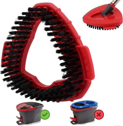 Mop Heads Replacement Scrubbing Brush Mop Head for Vileda Turbo Spin Mop, Hard Bristle Carpet Brush Cleaning Brush for Bathroom Garage Kitchen1x Brush 1x Brush Red.