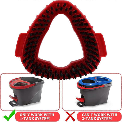 Mop Heads Replacement Scrubbing Brush Mop Head for Vileda Turbo Spin Mop, Hard Bristle Carpet Brush Cleaning Brush for Bathroom Garage Kitchen1x Brush 1x Brush Red.