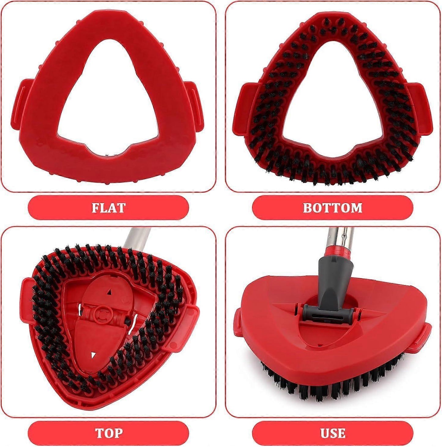 Mop Heads Replacement Scrubbing Brush Mop Head for Vileda Turbo Spin Mop, Hard Bristle Carpet Brush Cleaning Brush for Bathroom Garage Kitchen1x Brush 1x Brush Red.