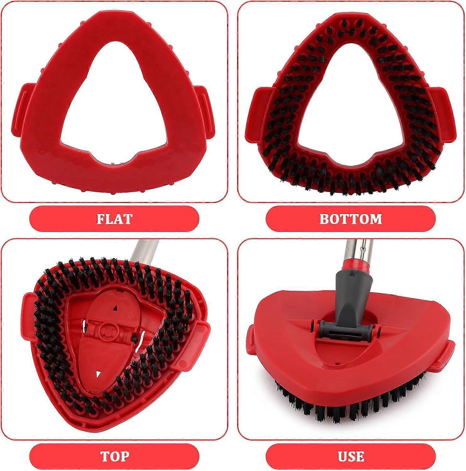 Mop Heads Replacement Scrubbing Brush Mop Head for Vileda Turbo Spin Mop, Hard Bristle Carpet Brush Cleaning Brush for Bathroom Garage Kitchen1x Brush 1x Brush Red.