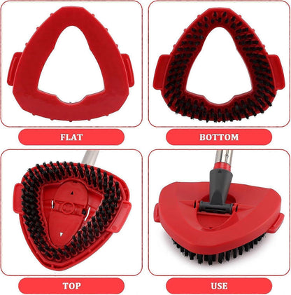 Mop Heads Replacement Scrubbing Brush Mop Head for Vileda Turbo Spin Mop, Hard Bristle Carpet Brush Cleaning Brush for Bathroom Garage Kitchen1x Brush 1x Brush Red.