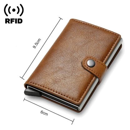 Carbon Fiber Credit Card Holder Wallet Men RFID Smart Metal Thin Slim Pop Up Minimalist Wallet Small Black Wallet Metal Vallet Blue