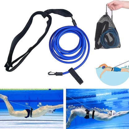 Adjustable swimming belt for pool, swimming resistance belt, swimming belt for pool hanging training, bungee swimming resistance.