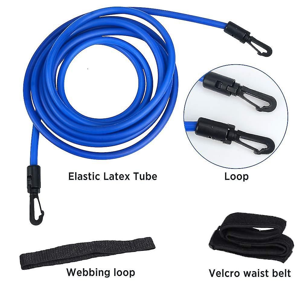Adjustable swimming belt for pool, swimming resistance belt, swimming belt for pool hanging training, bungee swimming resistance.