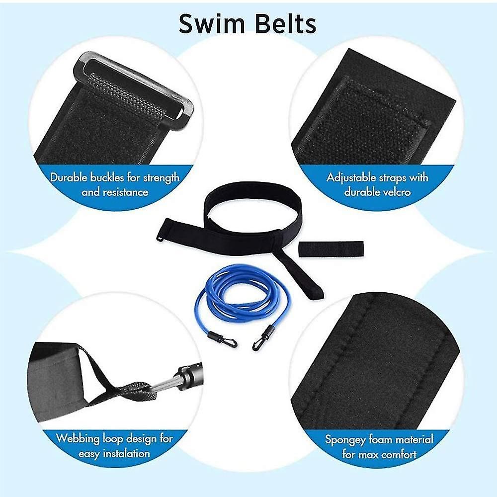 Adjustable swimming belt for pool, swimming resistance belt, swimming belt for pool hanging training, bungee swimming resistance.