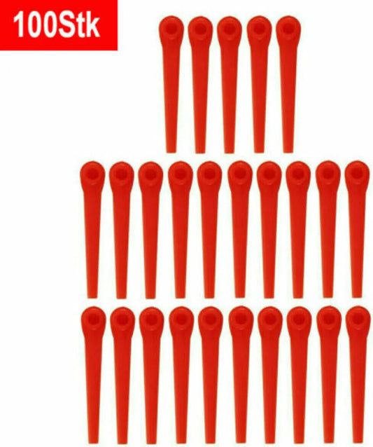 100 pcs Plastic Replacement Blades for GARDENA EasyCut LI-18/23R.