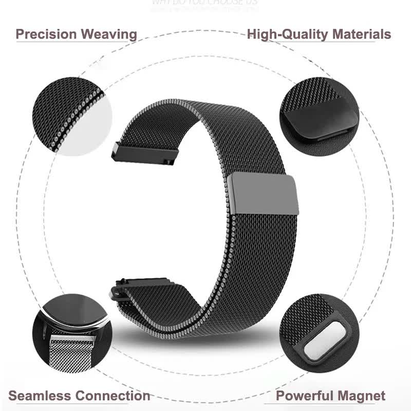 New 18mm 20mm 22mm Watch Strap for Garmin Venu 2S Bracelet Vivoactive 3 4S 4 Forerunner 245 645 Galaxy Watch 4 Classic 42 46mm Black Nylon 20mm.