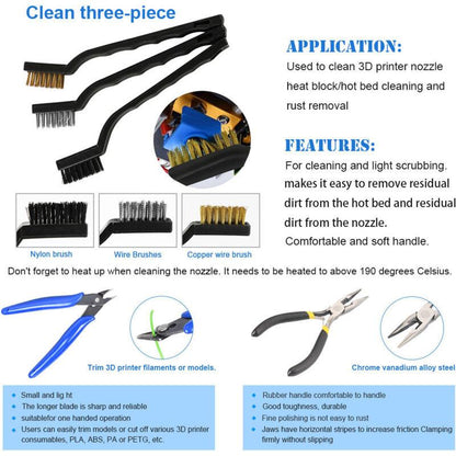 3D Printer Tools 3D Printer Spare Part 32 Parts 3D Printer Accessory Kit.