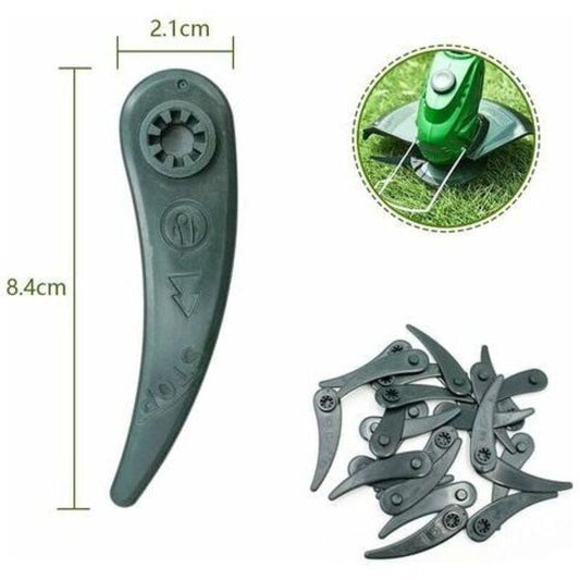 Pack of 24 replacement blades for Bosch Durablade Art 23-18 LI Art 26-18 LI lawn mowers, green..