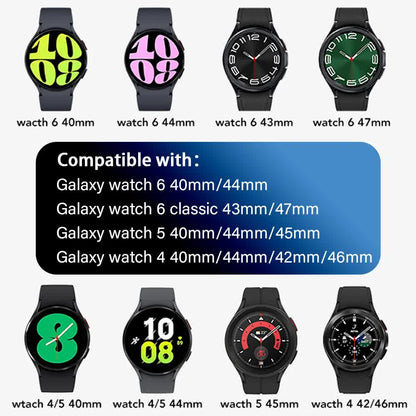 20mm Compatible with Samsung Galaxy Watch 4/5/6/pro/classic 45mm 44mm 40mm 43mm 47mm No Gaps Nylon Strap Correa Galaxy Watch 6 Strap Black