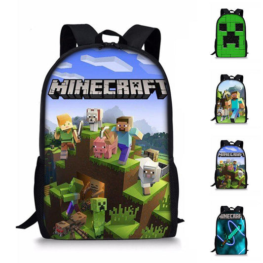 Minecraft Backpack for Kids Student School Bag Shoulder Bag A.