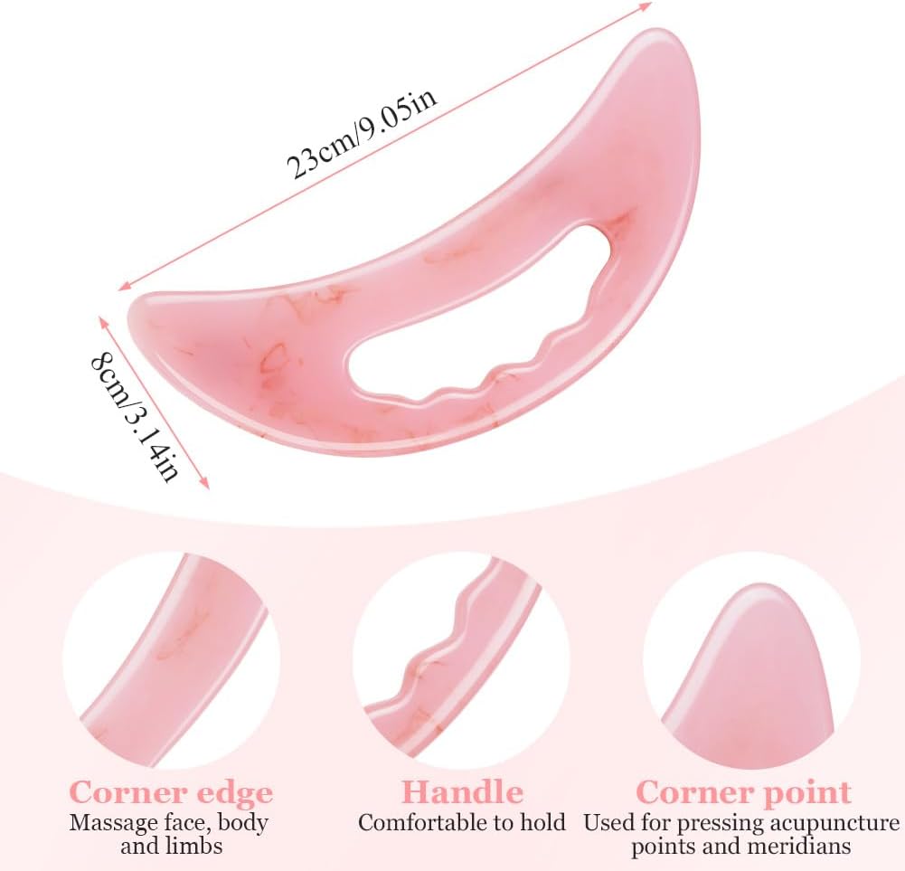 Large Gua Sha Massager, Lymphatic Drainage & Cellulite Massage for Legs, Face, Back & Pain Relief Pink-B