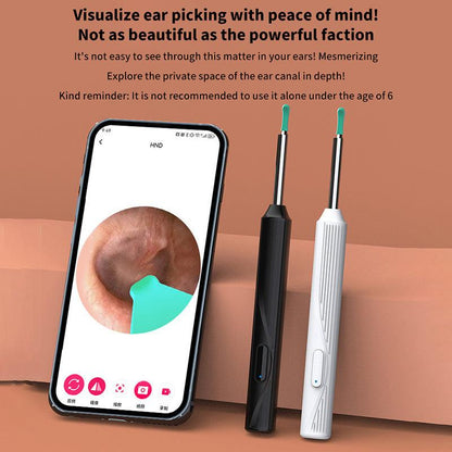 ST 1080P Wireless Ear Cleaning Otoscope Ear Cleaning Tool Black 8 PCS Set.