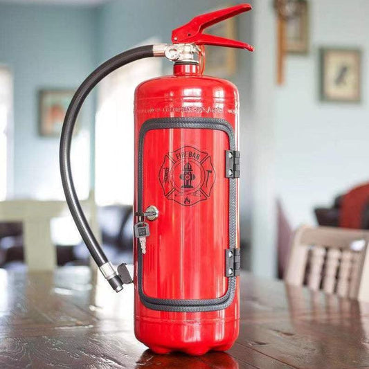 Fire Extinguisher Minibar Wine Cabinet Perfect Gift for Men red B.