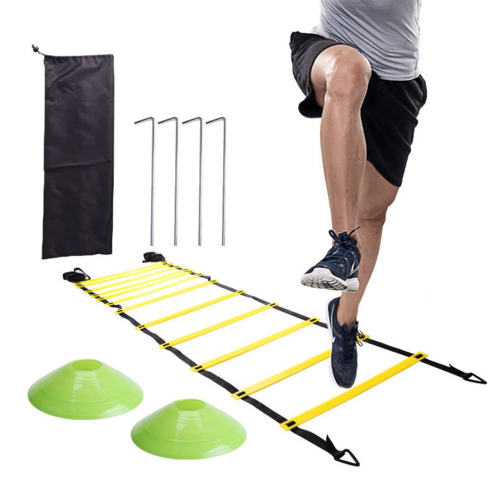 Speed and agility training package 18 pieces - Speed and agility training equipment for football with agility ladders, cones and parachute