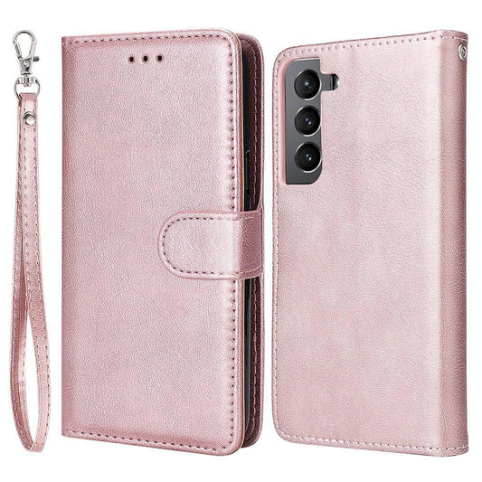 Compatible with Samsung S22 Magnetic 2-in-1 Phone Case/Wallet - Pink Pink gold Pink gold.