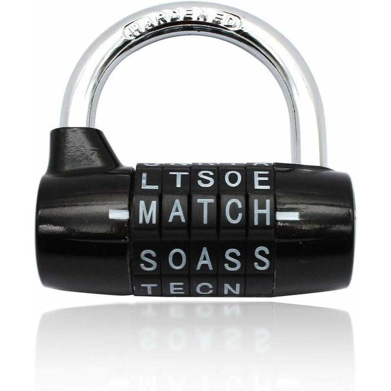 Combination Lock, Code Lock, Waterproof and Rustproof Combination Lock for Families, Schools, Businesses, Cabinets and Other Places (5 Letter Lock).