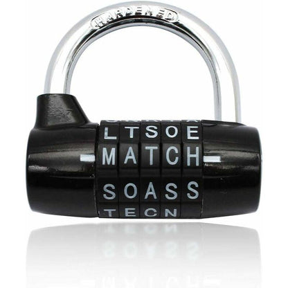 Combination Lock, Code Lock, Waterproof and Rustproof Combination Lock for Families, Schools, Businesses, Cabinets and Other Places (5 Letter Lock).