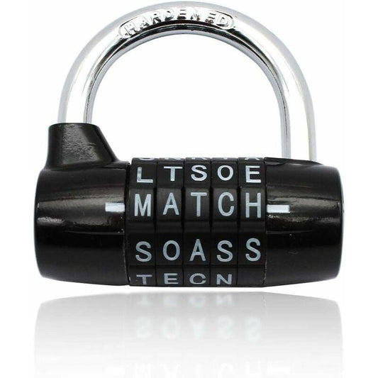 Combination Lock, Code Lock, Waterproof and Rustproof Combination Lock for Families, Schools, Businesses, Cabinets and Other Places (5 Letter Lock).