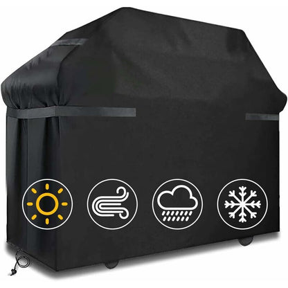 Grill Cover Waterproof Protection Windproof, tear-proof cover with straps and storage bag (145x61x117cm)