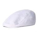 Cotton Cap for Men and Women - Soft Casual Beret, Solid Color Unisex - White, One Size