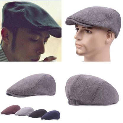 Cotton Cap for Men and Women - Soft Casual Beret, Solid Color Unisex - White, One Size