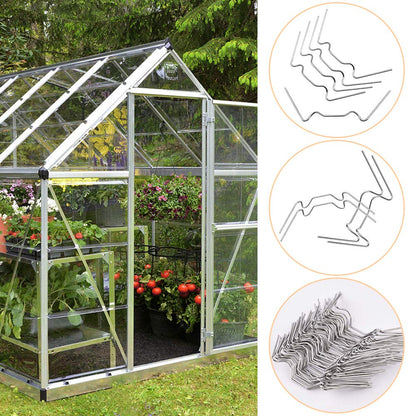 Greenhouse Clamps, 50-pack, greenhouse clamps, stainless steel W-clamps