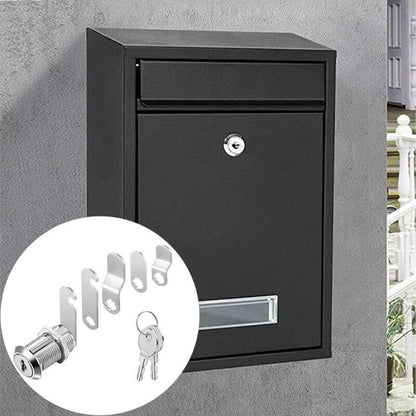 16mm Cylinder Security Lock for Mailbox with 5 Different Lock Plates and 2 Keys, Cabinet Lock, Cupboard, Toolbox, File Cabinet.