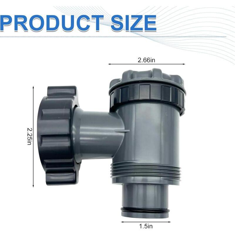 Inlet/Outlet Valve Compatible with Coleman, Intex, Bestway, Above Ground Pool Filter Pump, Pool Pump Replacement Parts, for 1-1/2 Inch Hose (2) Set.