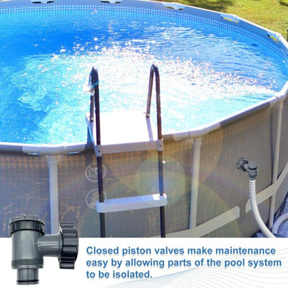 Inlet/Outlet Valve Compatible with Coleman, Intex, Bestway, Above Ground Pool Filter Pump, Pool Pump Replacement Parts, for 1-1/2 Inch Hose (2) Set.
