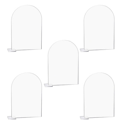 5-pack Transparent Acrylic Sign Acrylic Wedding Table Number with Stand Blank Arched Guest Name Table Number Holder