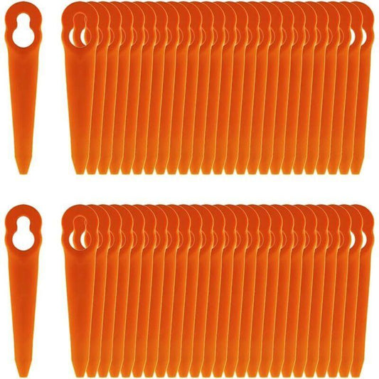 Pack of 100 Compatible Blades for Stihl PolyCut 2-2 PolyCut 3-2, FSA 45 FSA 57 FSE 52, Plastic Blades for Stihl Cordless Trimmer..DEBUNS.