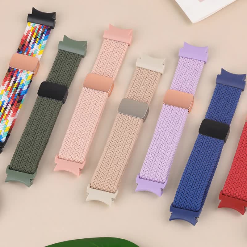 Braided Bracelet for Samsung Galaxy Watch 6 4 classic/5 Pro 45mm 47mm 43mm 44mm 40mm Magnetic Bracelet Without Gap Galaxy watch 6 band milk tea milk tea watch 5 40mm 44mm