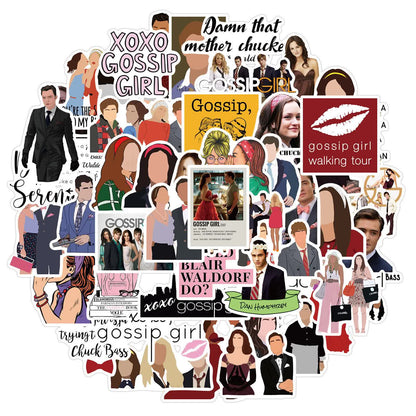 50pcs Gossip Girl Blair Serena Chuck Dan TV Quotes Scrapbook Graffiti Stickers
