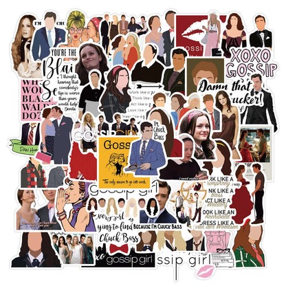 50pcs Gossip Girl Blair Serena Chuck Dan TV Quotes Scrapbook Graffiti Stickers