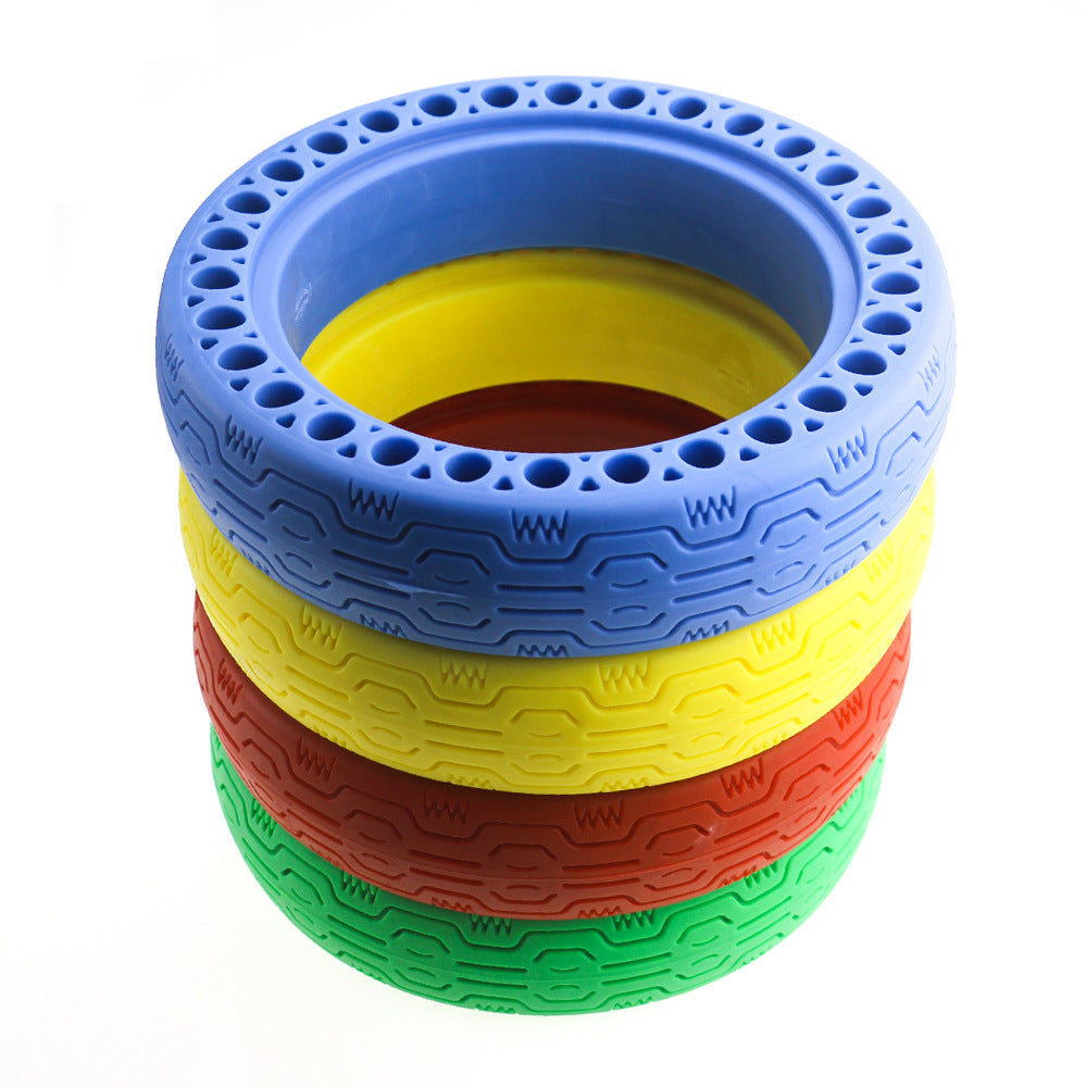 For Xiaomi electric scooter color solid tire multi-color honeycomb tire hollow airless tire M365 explosion-proof solid tire green.