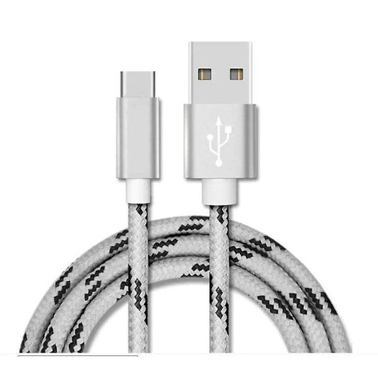2m Gray USB Type C Fast Charging Cable Compatible with Samsung S21 S22 S23.