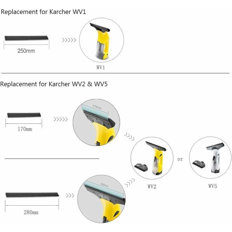 2pcs 280mm Window Washer Replacement Blade Window Cleaning Blade Squeegee Accessories Refill Replacement for Karcher WV2 WV5.