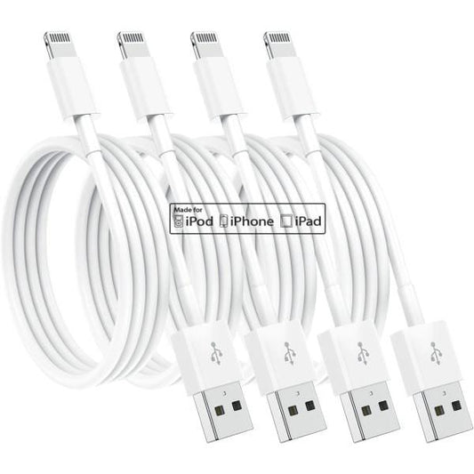 4-Pack Apple MFi Certified Lightning Charging Cable 1.8m â Compatible with iPhone 12/11/X/XR/XS/8/7.